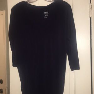 Navy soft tee high low tunic
